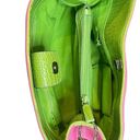 Tommy Hilfiger  Handbag Women Small Pink Canvas Green Croc Purse Shoulder Bag Photo 6