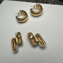 Monet Vintage Gold Tone Pierced Earrings Lot Of 2 - Stud / Hoop Photo 10