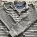 Orvis  women’s striped gray 1/4 zip logo pockets pullover sweatshirt, size M Photo 7