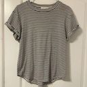 Bohme  Green White Striped Hi Low T-Shirt Size Small Photo 0