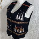 Karen Scott Winter Scenes Button Up Vest Classic Vintage Photo 2