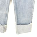 Oak + Fort  Women's Size 27 High Rise Cuffed Straight Jeans Blue Light Wash Photo 3
