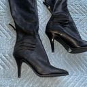 Black leather knee high boots size 6 Photo 1