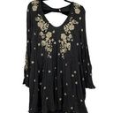 Free People  Dress Womens Medium Sweet Tennessee Mini Black Embroidered Boho Photo 0