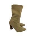 Qupid Quipid  mesh camel brown heeled boots size 8.5 womens Photo 2