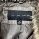 Signature Studio Faux Leather Jacket with Faux Fur Neck Size XL Photo 7