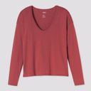 Girlfriend Collective 💕💕 Sleep Long Sleeve Tee ~ Dusk Red Large L NWT Photo 6