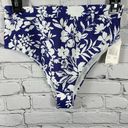 Raisin's  Juniors’ Party of One Tropics Bottoms High Waist Cheeky Blue White M NWT Photo 0