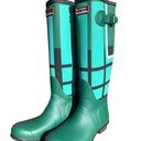 Hunter Tall Green + Blue Tartan Rainboots Women’s 6 Photo 3