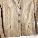 J.Jill  Brown Striped Wool Blend Three Button Blazer, Size 8 Photo 7