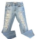 KanCan USA Kancan  Nora Mid-Rise  distressed Ankle Skinny Stretch Jeans light wash size 29 Photo 4