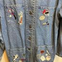 Christopher & Banks  90s Vintage Denim Corduroy Collar Sports Embroidered Jacket Photo 4