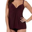 MiracleSuit  Women's Shiraz Rock Solid Marina Tankini Top w/ Underwire Bra sz 10 Photo 0