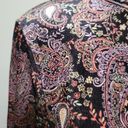 Xhilaration  Black Multi Velvet Paisley Trunpet Sleeve Mini Dress Size Medium Photo 5