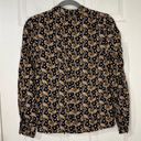 Aria BODEN  Black Floral Bow Coquette Silk Blend Blouse Size 4 Photo 2