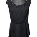 Torrid NEW  Black Faux Suede Peplum Top Studded Neckline Photo 0