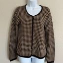 Herman Geist  Houndstooth Button Front Cardigan Sweater Long Sleeve Women’s Small Photo 5