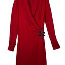 Ralph Lauren  Jean Company Red Wrap long sleeve 100% Cotton Dress Sz Medium Photo 0