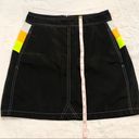 Forever 21 Vintage Y2K Black Neon Stripe Parachute Mini Skirt Photo 2