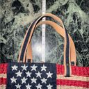 Q&A American Flag 🇺🇸 USA Natural Straw Bag Photo 3