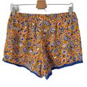 Aerie  Paisley Silky Shorts Mustard Yellow Blue Lace Trim Women’s Size Medium M Photo 1