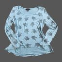 American Dream Blue/Black Owl L/S Flowy Tee, Women's S Photo 1