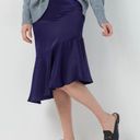 Jason Wu NEW  Matte Satin Tiered Skirt in Purple, Size L New Original Packaging Photo 0