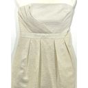 Shoshanna  Dress Size 2 Ivory Gold Stripe Strapless Sheath Cocktail Party Pockets Photo 1