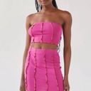 Urban Outfitters Berry/ Hot Pink Strapless Top & Skirt Set Photo 1