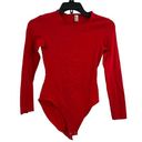 American Apparel  Red Long Sleeve Bodysuit Size Medium Photo 0