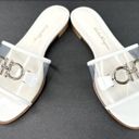 Salvatore Ferragamo  Rhodes Pvc Gancini Logo White Leather Flat Sandals Size US 5 Photo 9