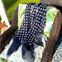 Liz Claiborne Blue and white polka dot scarf 68”x20” Photo 0