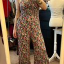 Urban Outfitters UO Lola Bright Colorful Floral Halter Wide Leg Cropped Jumpsuit Photo 5