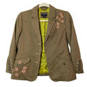 American Eagle  Outfitters Womens‎ Brown Floral Tweed Embroidered Blazer Size M Photo 0