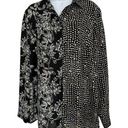 Joseph Ribkoff  Womens 12 Tunic Top Button Blouse Mixed Print Black White Gold Photo 0