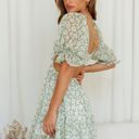 Boutique Green And White Floral Dress Size M Photo 2