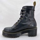 Dr. Martens Leona Black Vintage Smooth Leather Heeled Lace Up Platform Boots 8 Photo 4