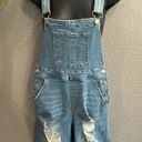 Indigo Rein #337  distress short blue Jean overalls size small Photo 0