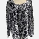 cj banks Black and White Paisley Lace Blouse Women’s Plus Size 1X Photo 0