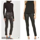 Rag and Bone  Georgie Black Leather Leggings Washed Black Photo 2