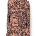 Lafayette 148  New York Diana Shirt Leopard Print Tie Front Long Sleeve Blouse Photo 0