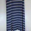 Elan  Navy White Stripe Waist Maxi Skirt with Side Slit size Large Photo 4