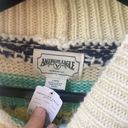 American Eagle  size Large fair isle oversized relaxed sweater ivory turquoise Photo 3