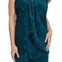 Kensie  | Velvet Print Sheath Teal Mini Dress Photo 0