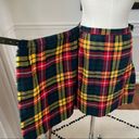 Bermuda Vintage Browns of  Wool Plaid Wrap Pleat Mini Skirt Buckle S Photo 4