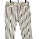 Krass&co NY &  7th Avenue White Striped Cotton Blend Cropped Pants Women Sz 12 Photo 0
