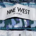 Nine West  Blue & White Print Chrystie Cuffed Capri Pockets Mid Rise Size 8 Photo 15