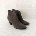 Frye  JENNIFER Brown Grey Suede Pointed Stacked Heel Dress Ankle Boots 6 Photo 27