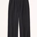 Abercrombie & Fitch Abercrombie A&F Harper Tailored Premium Crepe Black Wide Leg Trouser Pant 30/10 Photo 6