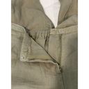 J.Jill  Womens Pants Sz M Petite Sage Green 100% Linen Ruffle Hem Cottage Cropped Photo 3